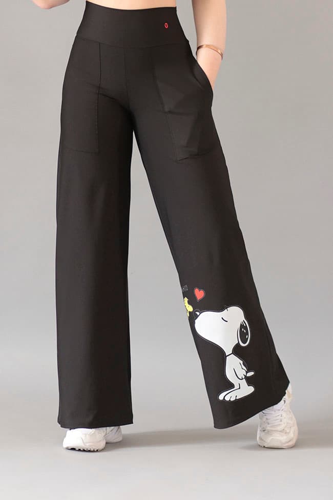Pantalón deportivo palazzo con estampado de Snoopy